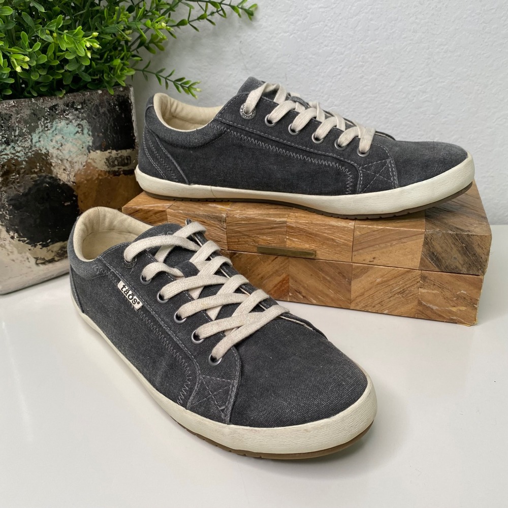 TAOS Star Canvas Lace Up Low Top‎ Sneakers Shoes Charcoal Gray Size 9.5